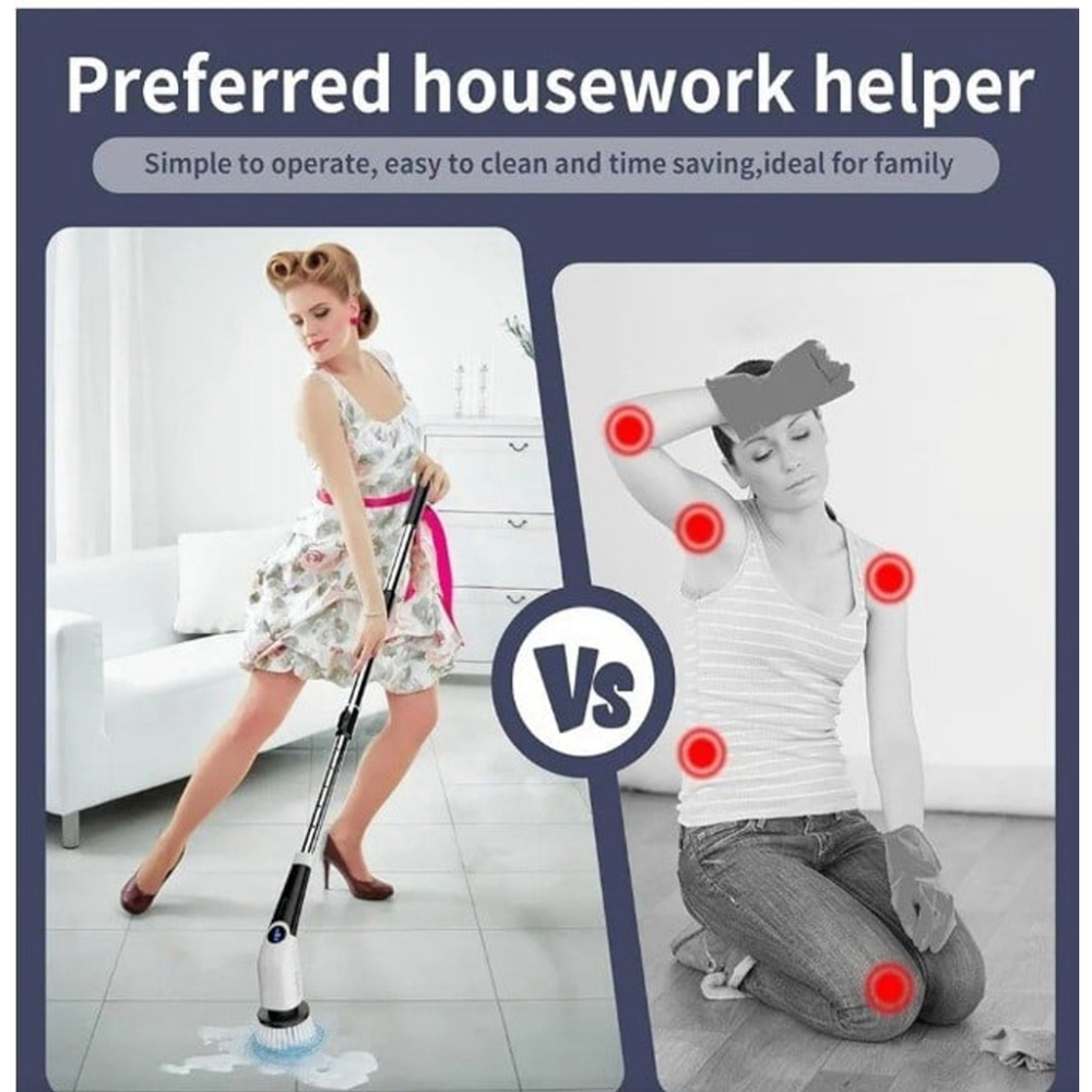 Electric Spin Scrubber, Cordless Cleaning Brush with 8 Replaceable Brush… - Picture 7 of 10